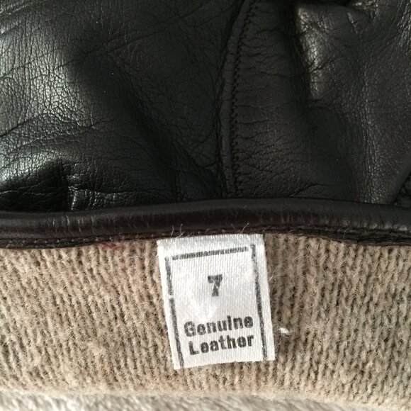 Dark Brown/Black leather gloves sz 7 - Picture 5 of 9